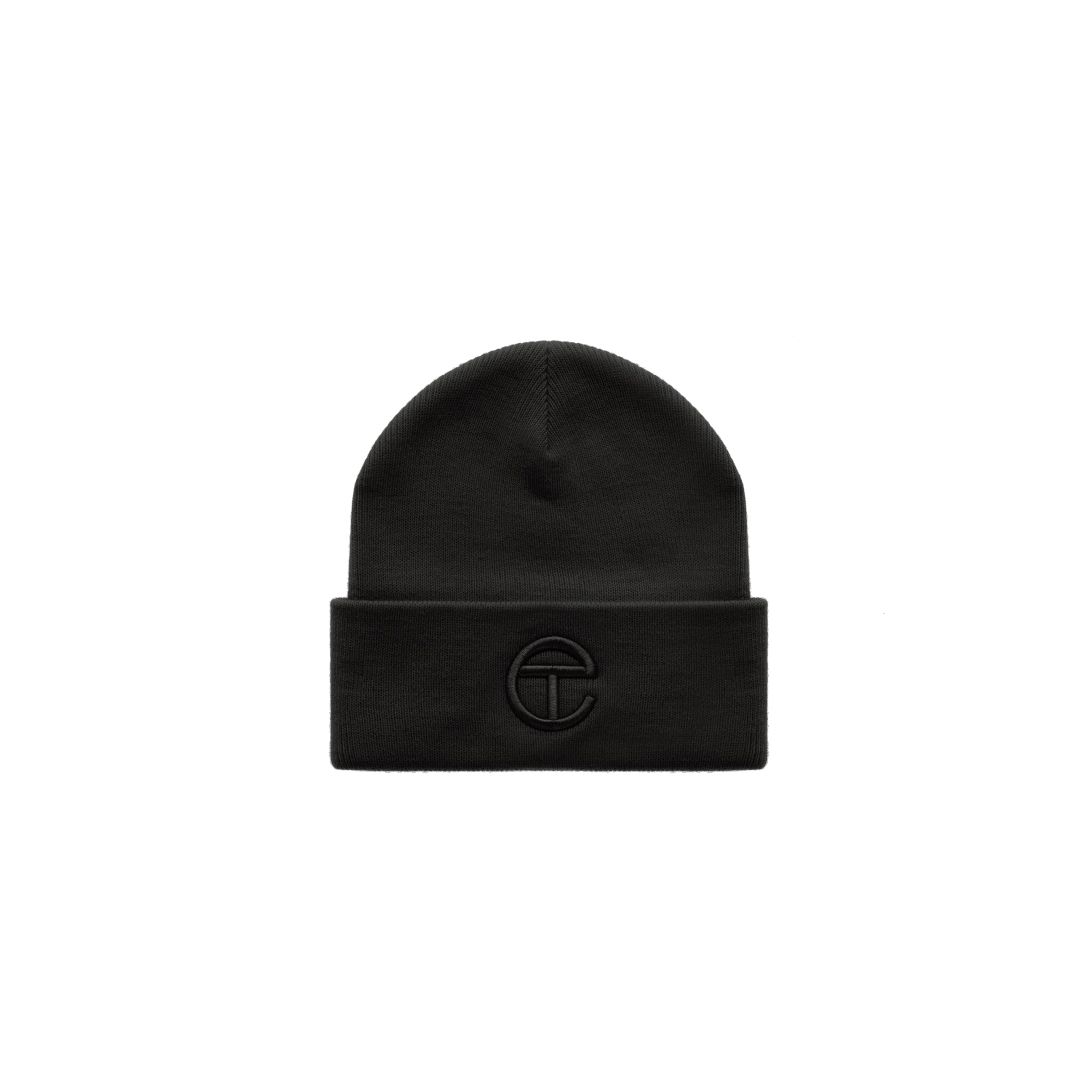 Embroidered Beanie – Black/Black