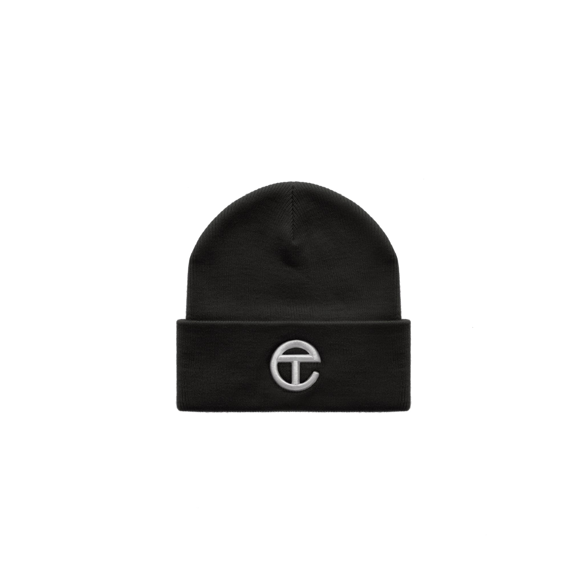 Embroidered Beanie – Black/White