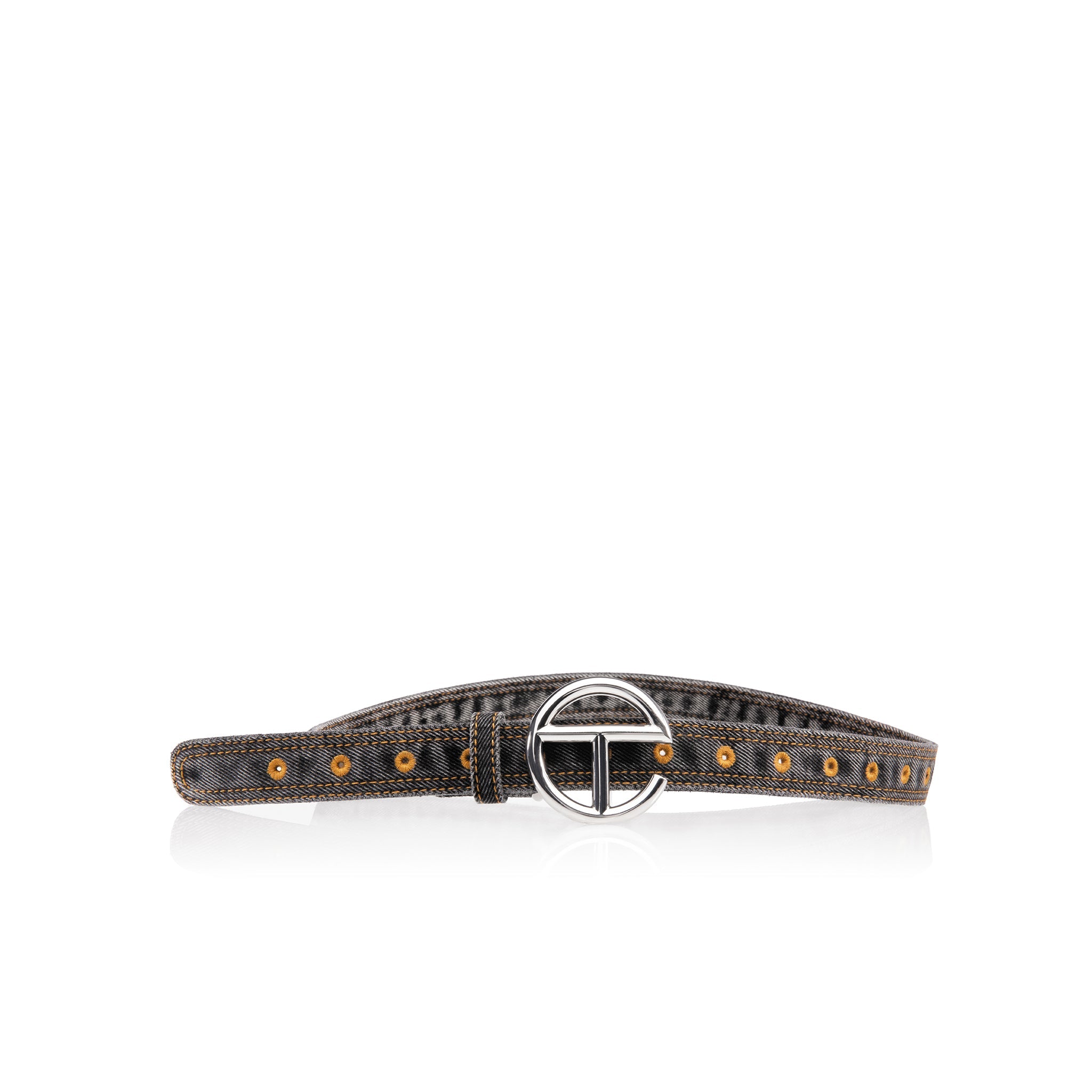 Denim Logo Belt – Black