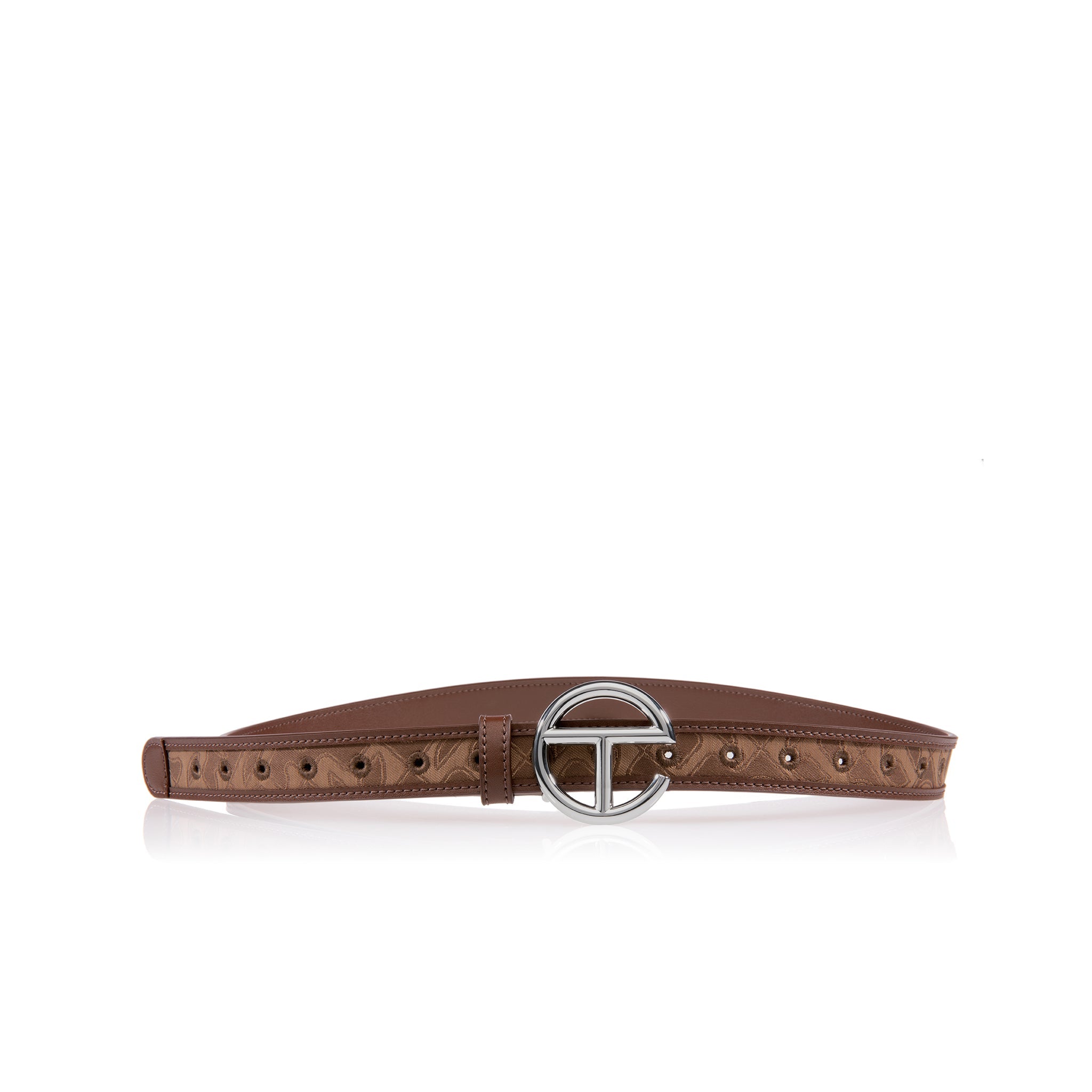 Jacquard Logo Belt – Chocolate Monogram